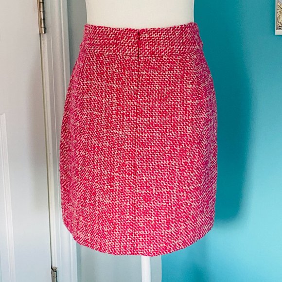 Banana Republic Pink/White Wool Blend A-line Skirt with POCKETS (size 8) - Picture 4 of 10